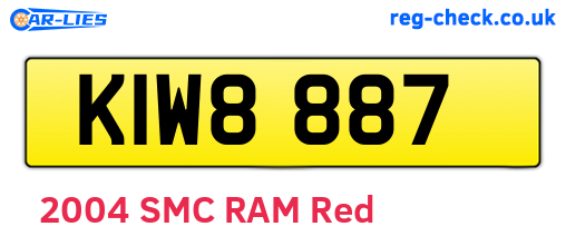KIW8887 are the vehicle registration plates.