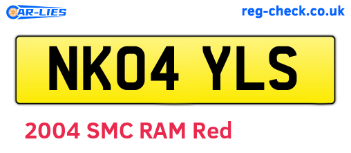 NK04YLS are the vehicle registration plates.