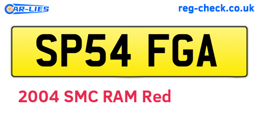 SP54FGA are the vehicle registration plates.