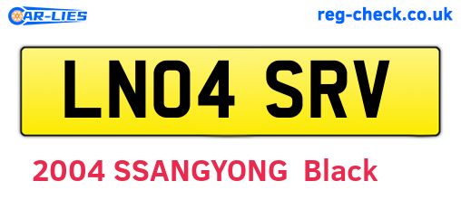 LN04SRV are the vehicle registration plates.