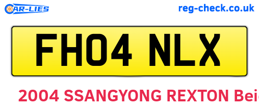 FH04NLX are the vehicle registration plates.