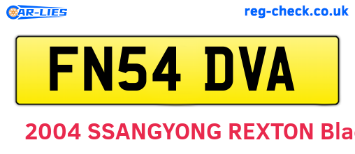FN54DVA are the vehicle registration plates.