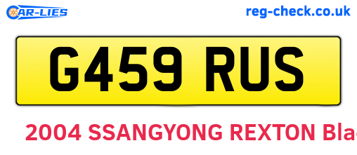 G459RUS are the vehicle registration plates.