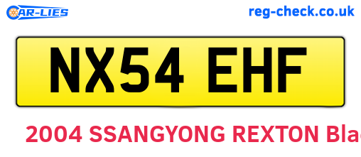 NX54EHF are the vehicle registration plates.