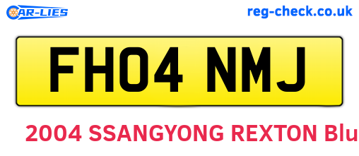 FH04NMJ are the vehicle registration plates.