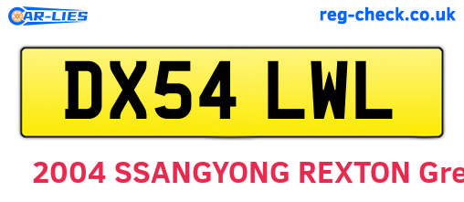 DX54LWL are the vehicle registration plates.