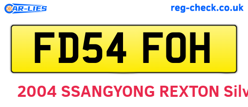 FD54FOH are the vehicle registration plates.