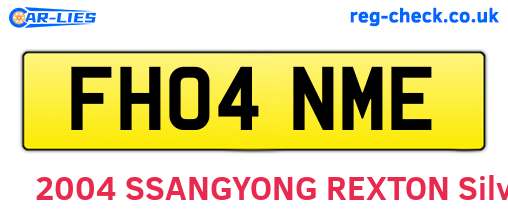 FH04NME are the vehicle registration plates.