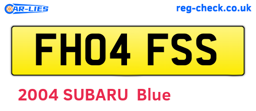 FH04FSS are the vehicle registration plates.