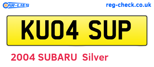 KU04SUP are the vehicle registration plates.