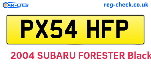PX54HFP are the vehicle registration plates.