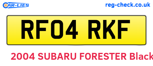 RF04RKF are the vehicle registration plates.