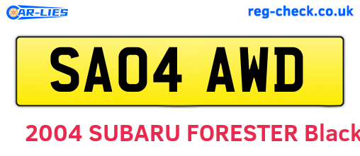 SA04AWD are the vehicle registration plates.