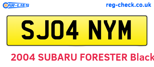 SJ04NYM are the vehicle registration plates.