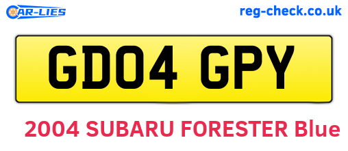 GD04GPY are the vehicle registration plates.