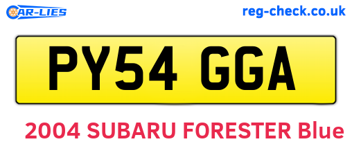PY54GGA are the vehicle registration plates.