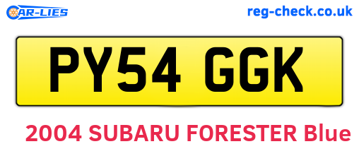 PY54GGK are the vehicle registration plates.