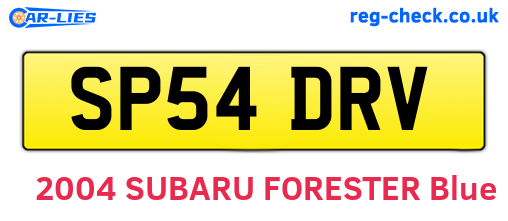 SP54DRV are the vehicle registration plates.