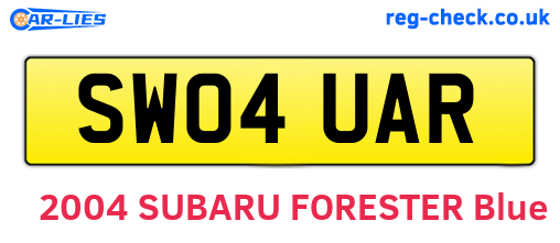 SW04UAR are the vehicle registration plates.