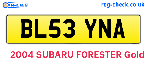 BL53YNA are the vehicle registration plates.