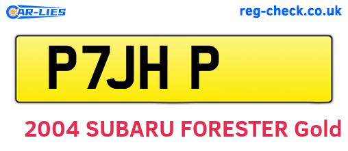 P7JHP are the vehicle registration plates.