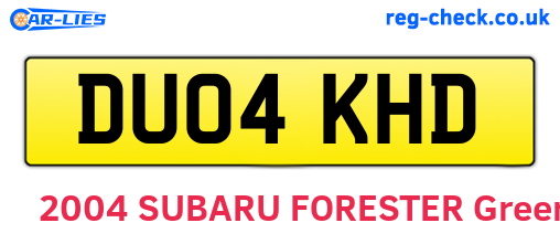 DU04KHD are the vehicle registration plates.