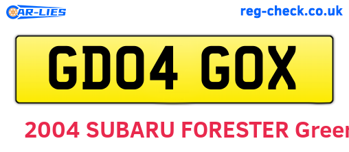 GD04GOX are the vehicle registration plates.