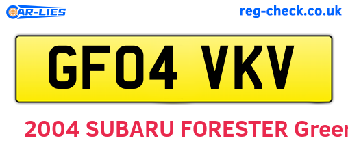 GF04VKV are the vehicle registration plates.