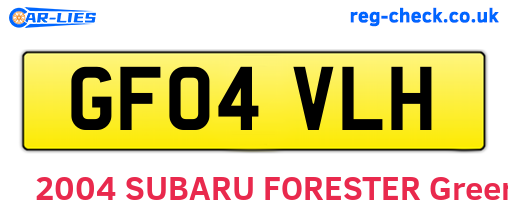 GF04VLH are the vehicle registration plates.