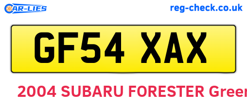 GF54XAX are the vehicle registration plates.