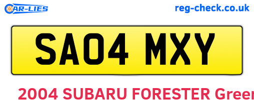 SA04MXY are the vehicle registration plates.