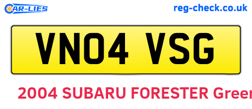 VN04VSG are the vehicle registration plates.