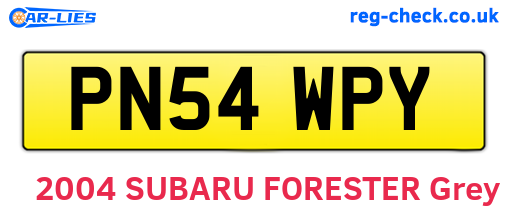 PN54WPY are the vehicle registration plates.