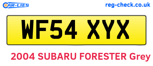 WF54XYX are the vehicle registration plates.