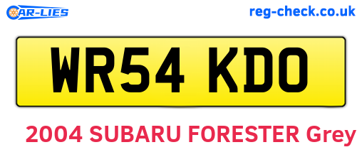 WR54KDO are the vehicle registration plates.