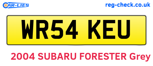 WR54KEU are the vehicle registration plates.