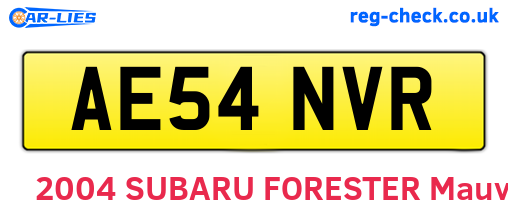 AE54NVR are the vehicle registration plates.