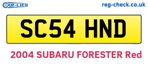 SC54HND are the vehicle registration plates.