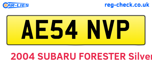 AE54NVP are the vehicle registration plates.