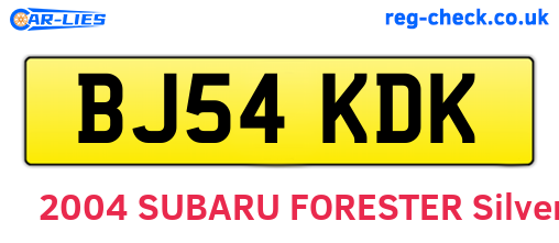 BJ54KDK are the vehicle registration plates.