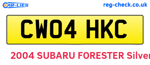 CW04HKC are the vehicle registration plates.