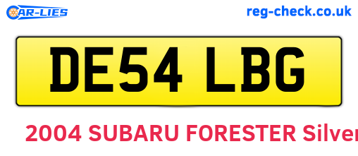 DE54LBG are the vehicle registration plates.