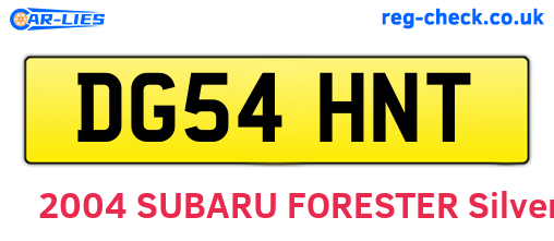 DG54HNT are the vehicle registration plates.