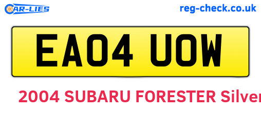 EA04UOW are the vehicle registration plates.