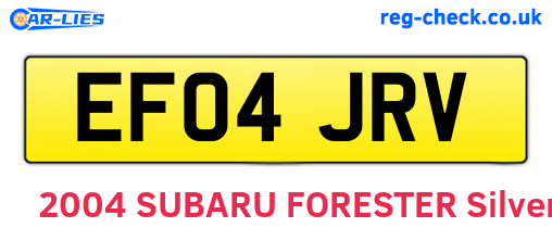 EF04JRV are the vehicle registration plates.