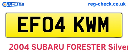 EF04KWM are the vehicle registration plates.