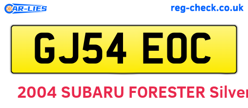 GJ54EOC are the vehicle registration plates.