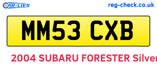 MM53CXB are the vehicle registration plates.