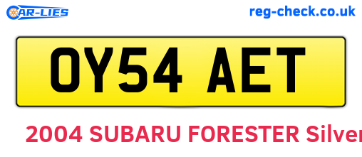 OY54AET are the vehicle registration plates.