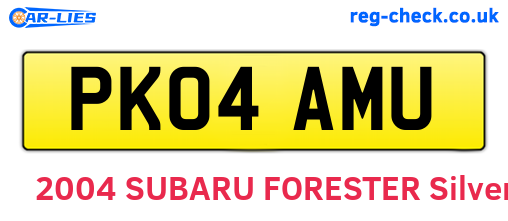 PK04AMU are the vehicle registration plates.